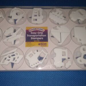 Colorations Easy Grip Stampers Transportation set of 14 New